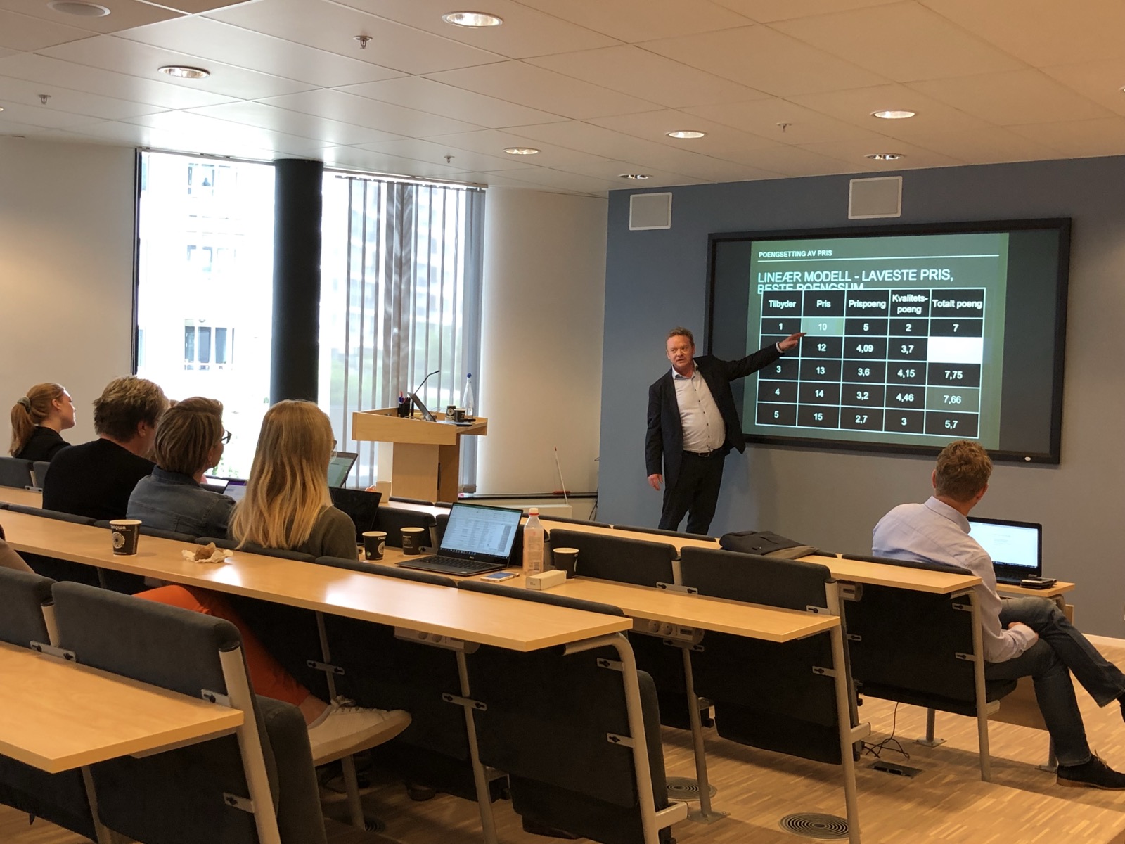 Kursundervisning med notater og anskaffelsesdokumenter