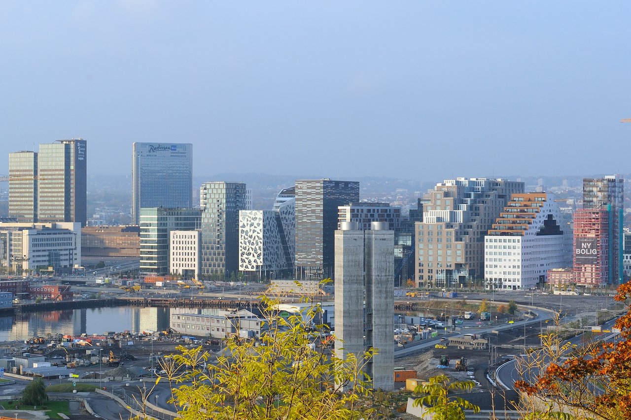 Oslo skyline med Barcode-bygningene — illustrasjon av markedsdominans